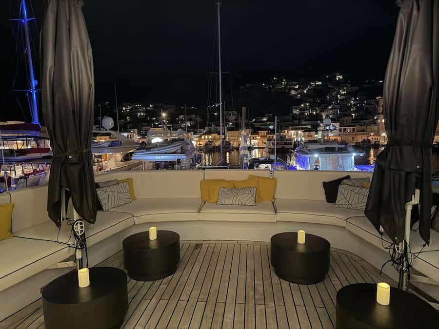 Our mooring in Hydra. 