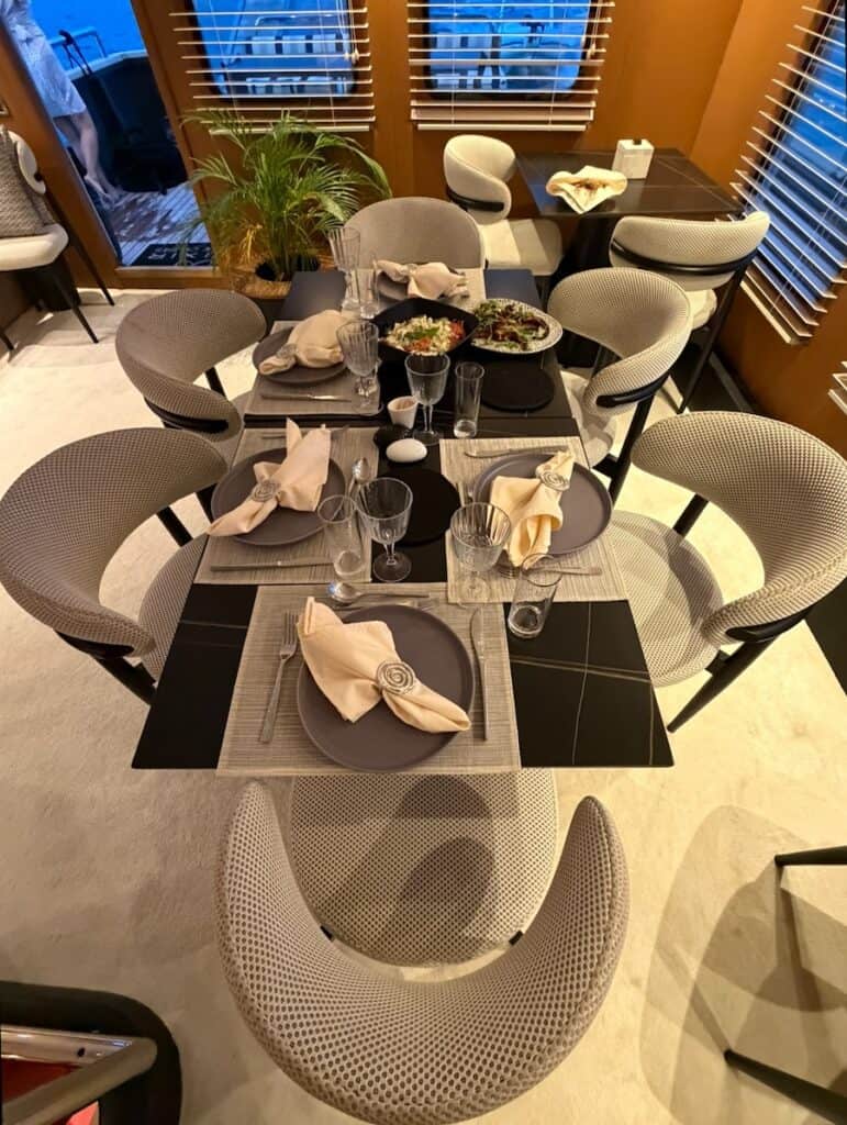 Welcome aboard dinner the first night on Gemaya