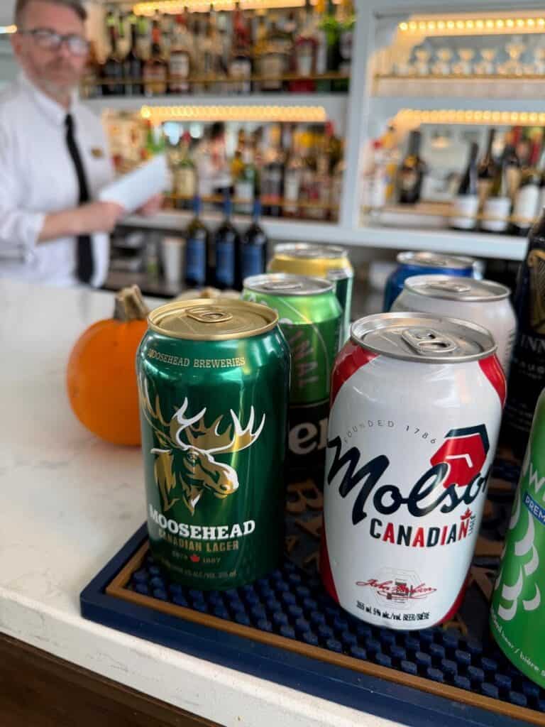 Canadian beers, and American, were offered at lunch and dinner as part of the fare aboard Canadian Empress on a 1000 Islands cruise