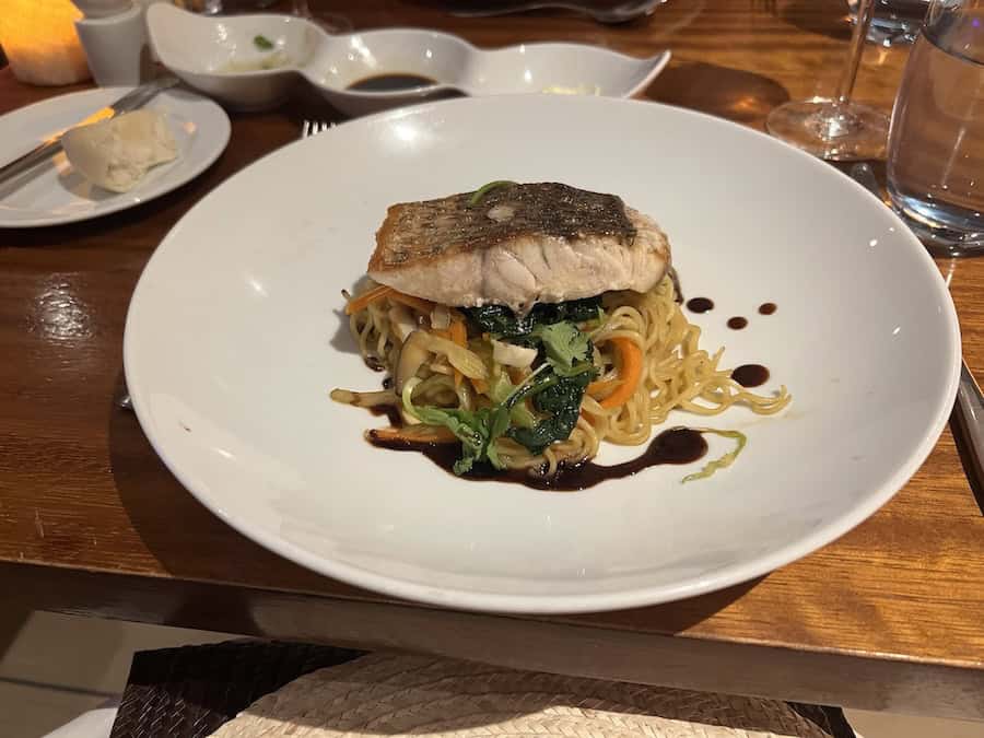 pan roasted barramundi on a Seabourn Pursuit Kimberley Coast Cruise in Australia