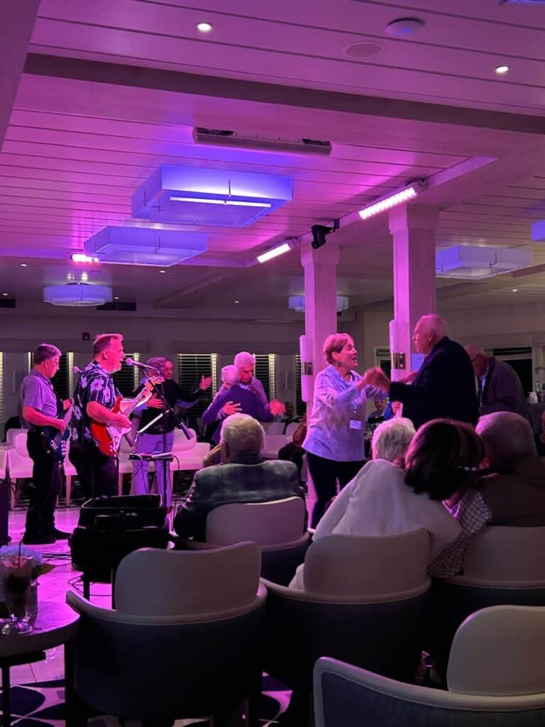 Dancing after dinner Chesapeake Bay Cruise With American Cruise Lines