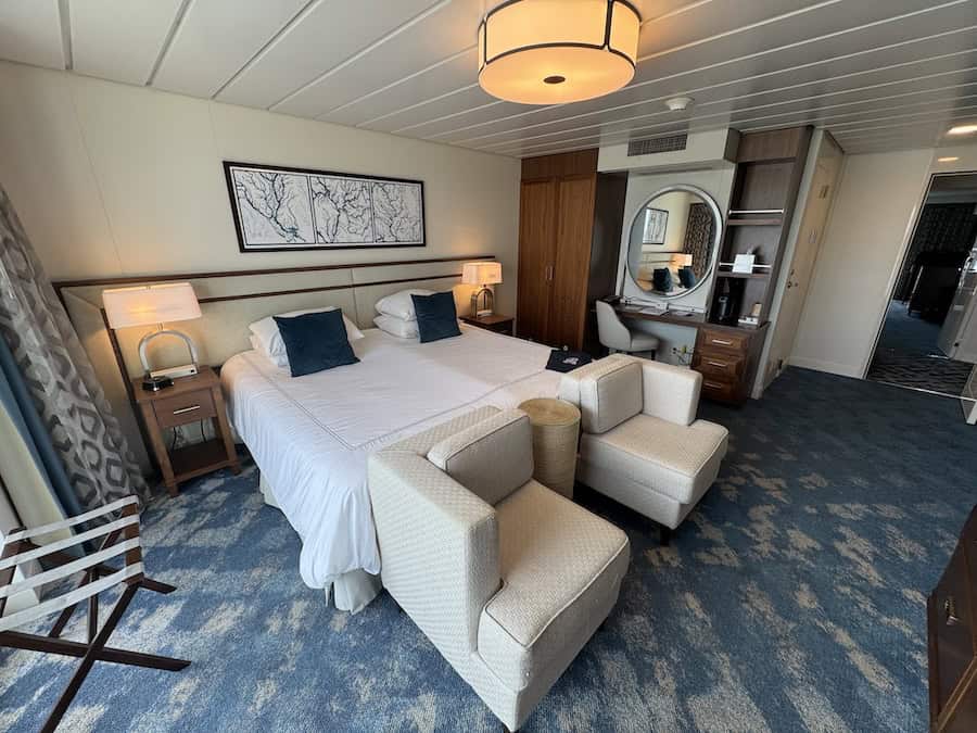 Cabin choices include the Veranda Suites aboard the American Serenade while Winter Cruising On The Lower Mississippi With American Cruise Lines