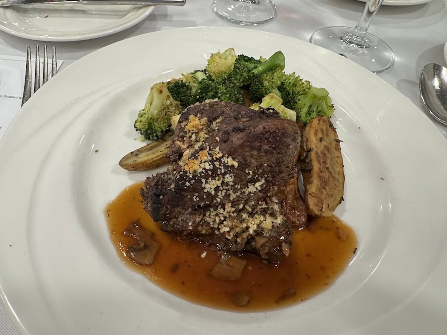 steak aboard American Serenade while Winter Cruising On The Lower Mississippi With American Cruise Lines