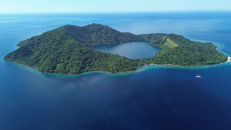 We saw the Satonda volcanic lake while sailing on a SeaTrek Indonesia Sailing Cruise