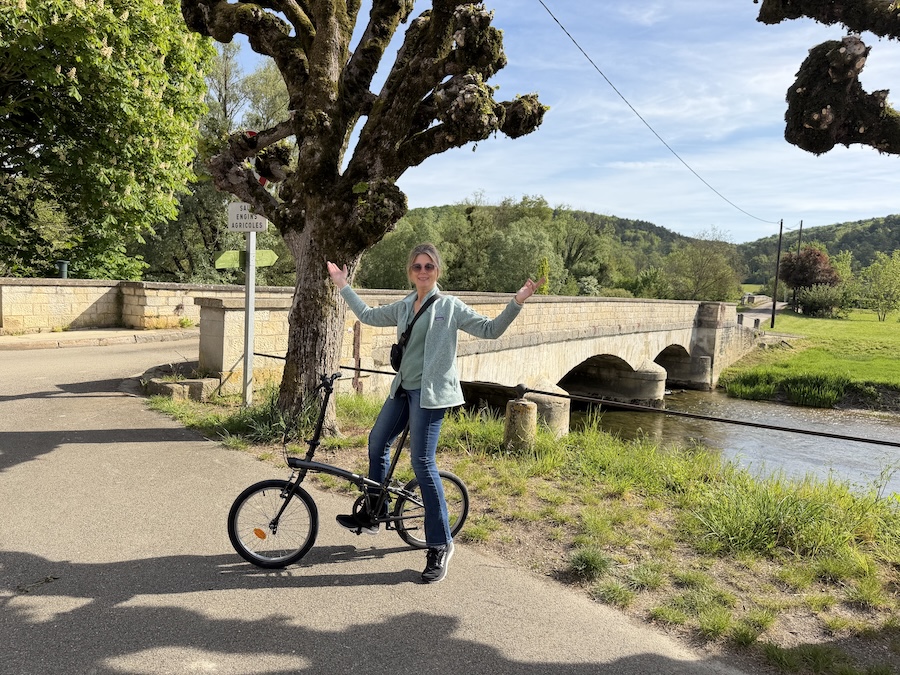 This French Barge Is Different (2026 REVIEW) — Choose The Savoir Vivre On The Burgundy Canal For The Cycling & Dinners Ashore 4 The author on one of the Savoir Vivre's 8 sturdy folding bikes