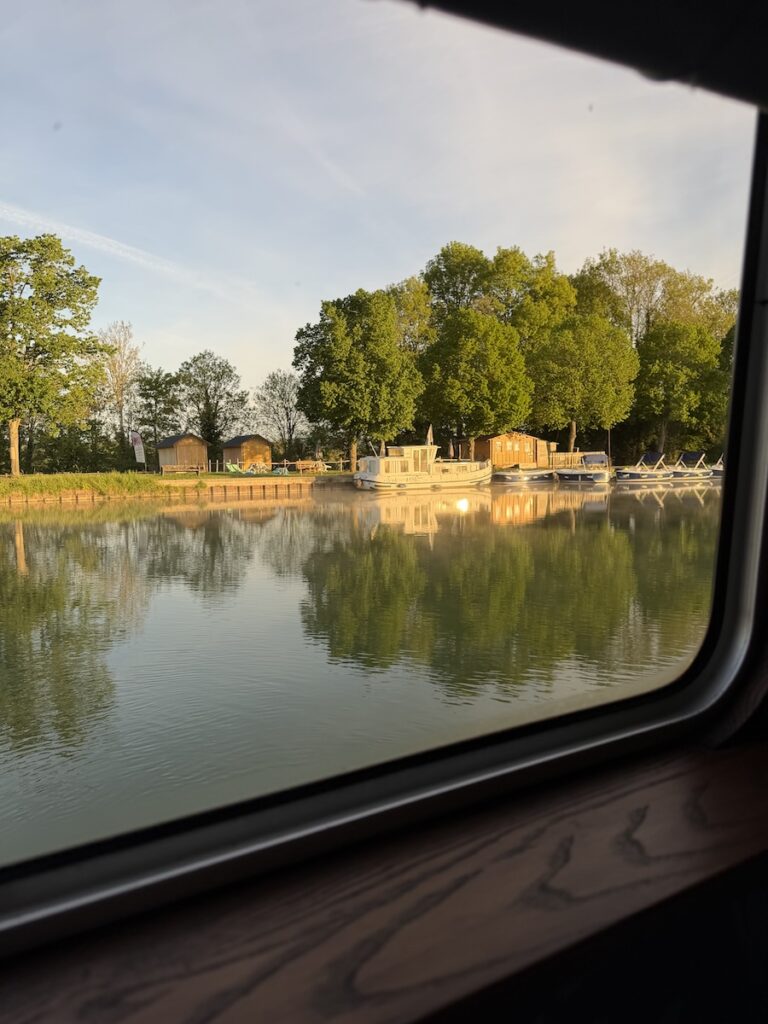 This French Barge Is Different (2026 REVIEW) — Choose The Savoir Vivre On The Burgundy Canal For The Cycling & Dinners Ashore 16 View from our cabin window.