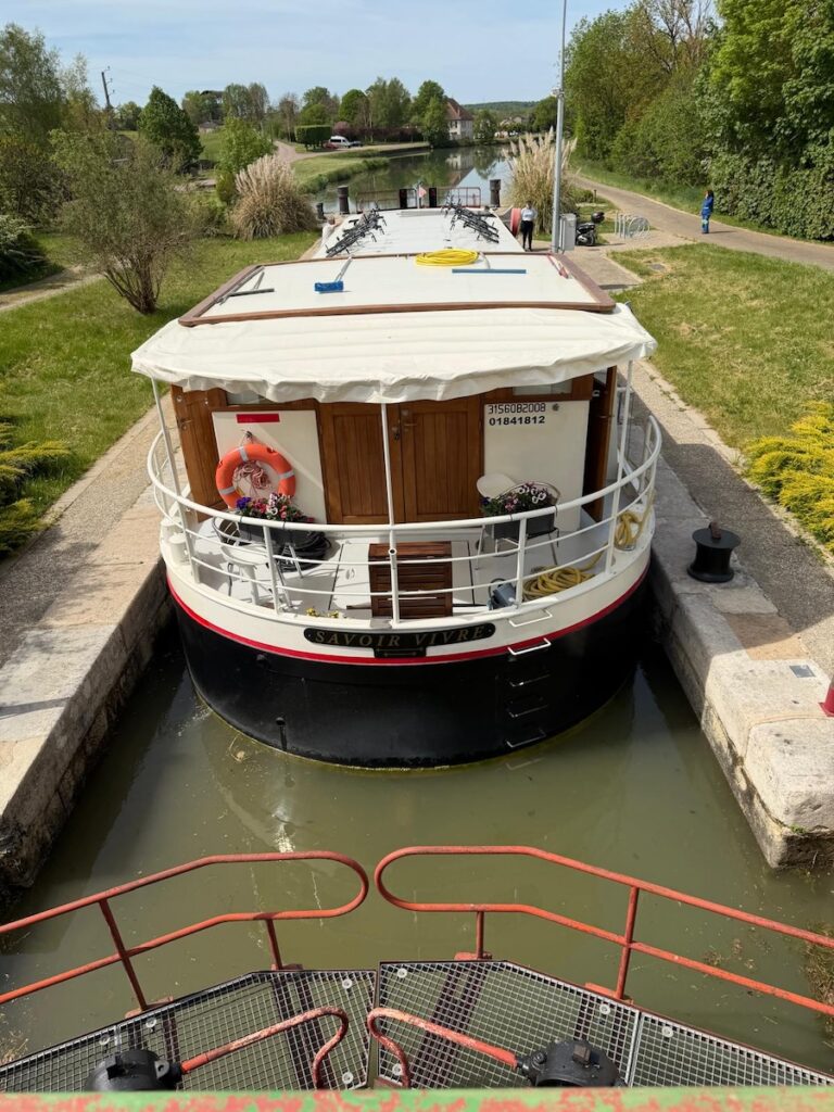 This French Barge Is Different (2026 REVIEW) — Choose The Savoir Vivre On The Burgundy Canal For The Cycling & Dinners Ashore 26 Our one-way sailing included us passing through some 32 19th-century-era locks. * Photo: Heidi Sarna