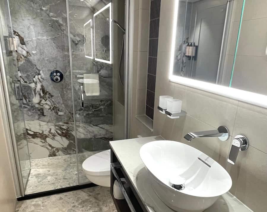 A Double Cabin bathroom in our Double cabin.Rhine & Moselle Cruise Aboard Riviera Resplendence 