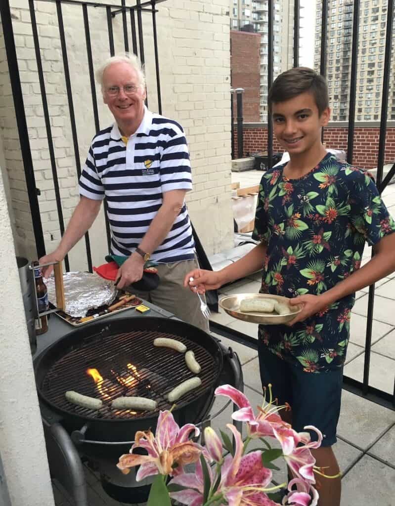 Ted Scull: A Tribute to My Dear Friend & QuirkyCruise Partner 4 Ted & his assistant grilling on the roof of his building in about 2014.