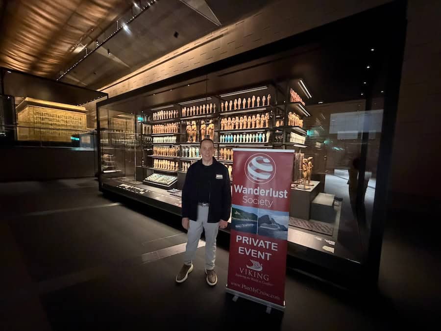 Viking top seller Michael Consoli took over the newly opened Grand Egyptian Museum as a special surprise for Wanderlust Society group